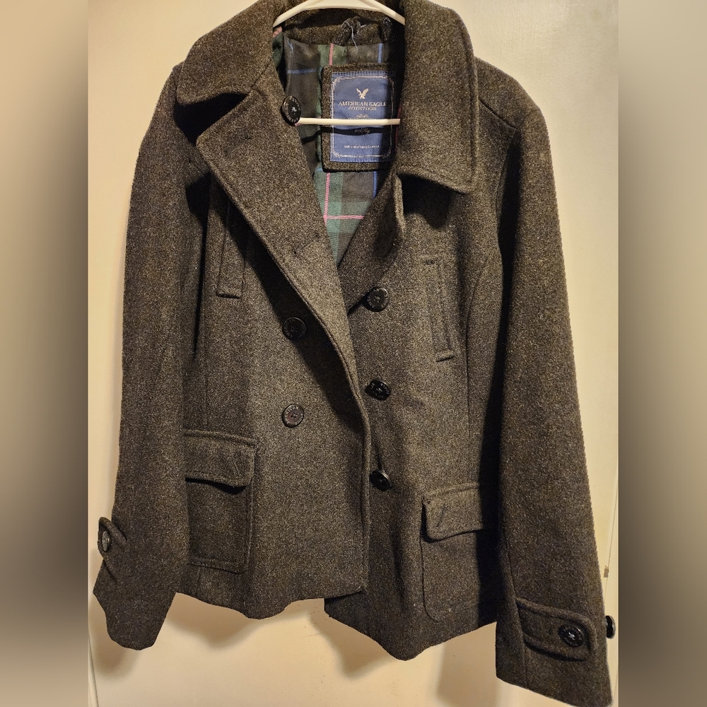 American Eagle Outfitters Charcoal Pea Coat